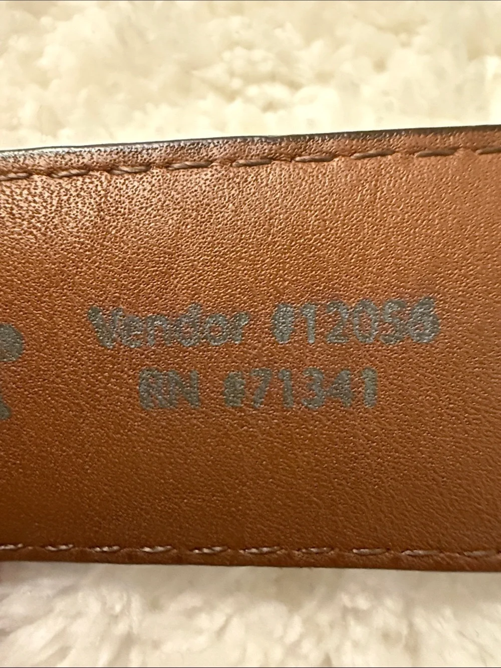 L.L. Bean Men’s Full Grain Leather Belt Size 42 Made in USA Brass Buckle